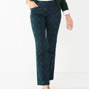 Croft & barrow plaid stretch pull on pants 18W NWT
